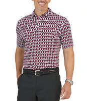 IBKUL Casino Royale Printed Short Sleeve Polo Shirt