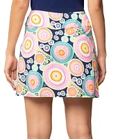 IBKUL Cecilia Print Moisture Wicking UPF 50 Layered Skort