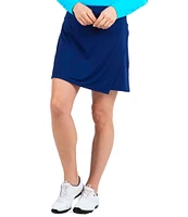 IBKUL Essential Knit Solid Pull-On Faux Wrap Skort