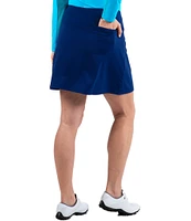 IBKUL Essential Knit Solid Pull-On Faux Wrap Skort