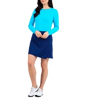 IBKUL Essential Knit Solid Pull-On Faux Wrap Skort