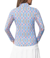 IBKUL Romina Print Mock Neck Long Sleeve Top