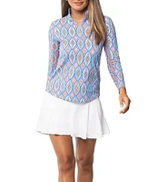 IBKUL Romina Print Mock Neck Long Sleeve Top