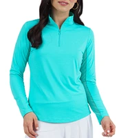 IBKUL Solid Long Sleeve Quarter Zip Top