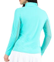 IBKUL Solid Long Sleeve Quarter Zip Top