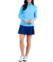 IBKUL Solid Long Sleeve Quarter Zip Top