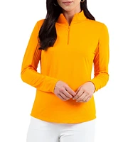 IBKUL Solid Long Sleeve Quarter Zip Top