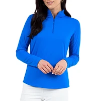 IBKUL Solid Long Sleeve Quarter Zip Top