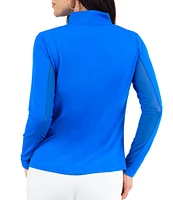 IBKUL Solid Long Sleeve Quarter Zip Top