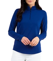 IBKUL Solid Long Sleeve Quarter Zip Top