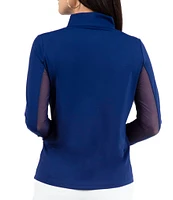 IBKUL Solid Long Sleeve Quarter Zip Top