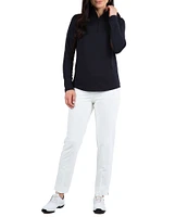 IBKUL Solid Long Sleeve Quarter Zip Top