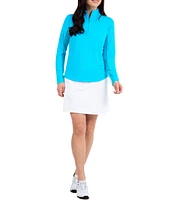 IBKUL Solid Long Sleeve Quarter Zip Top