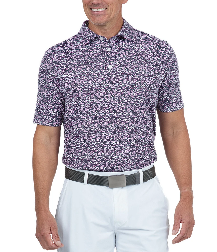 IBKUL Splash Print Short Sleeve Polo Shirt