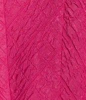 IC Collection Crinkle Jacquard Textured High Neck Bracelet Sleeve Button Front Jacket