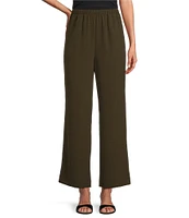 IC Collection Crinkle Woven Elastic Waist Wide Leg Pull-On Pants