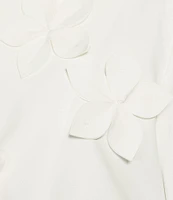 IC Collection Knit Lace Cut Floral Stand Collar 3/4 Sleeve Asymmetrical Jacket