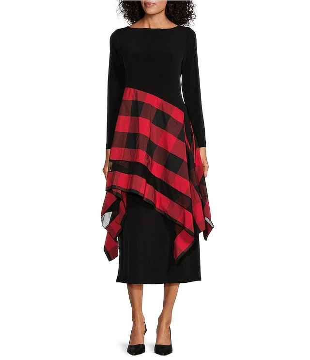 knit boatneck midi dress in stripe Striped Knit Midi Dress main image 1