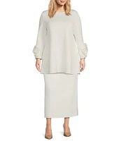 IC Collection Plus Size Air Sponge Knit Pull-On Pencil Skirt