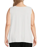 IC Collection Plus Size Knit Jersey Scoop Neck Sleeveless Layering Tank Top