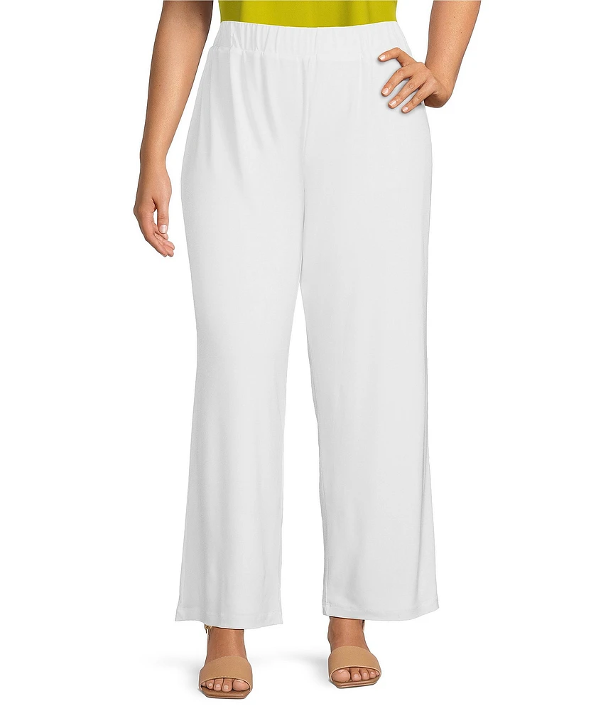 IC Collection Plus Size Knit Straight Leg Pull-On Pants