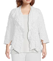 IC Collection Plus Size Wing Collar Asymmetric Hem Jacket