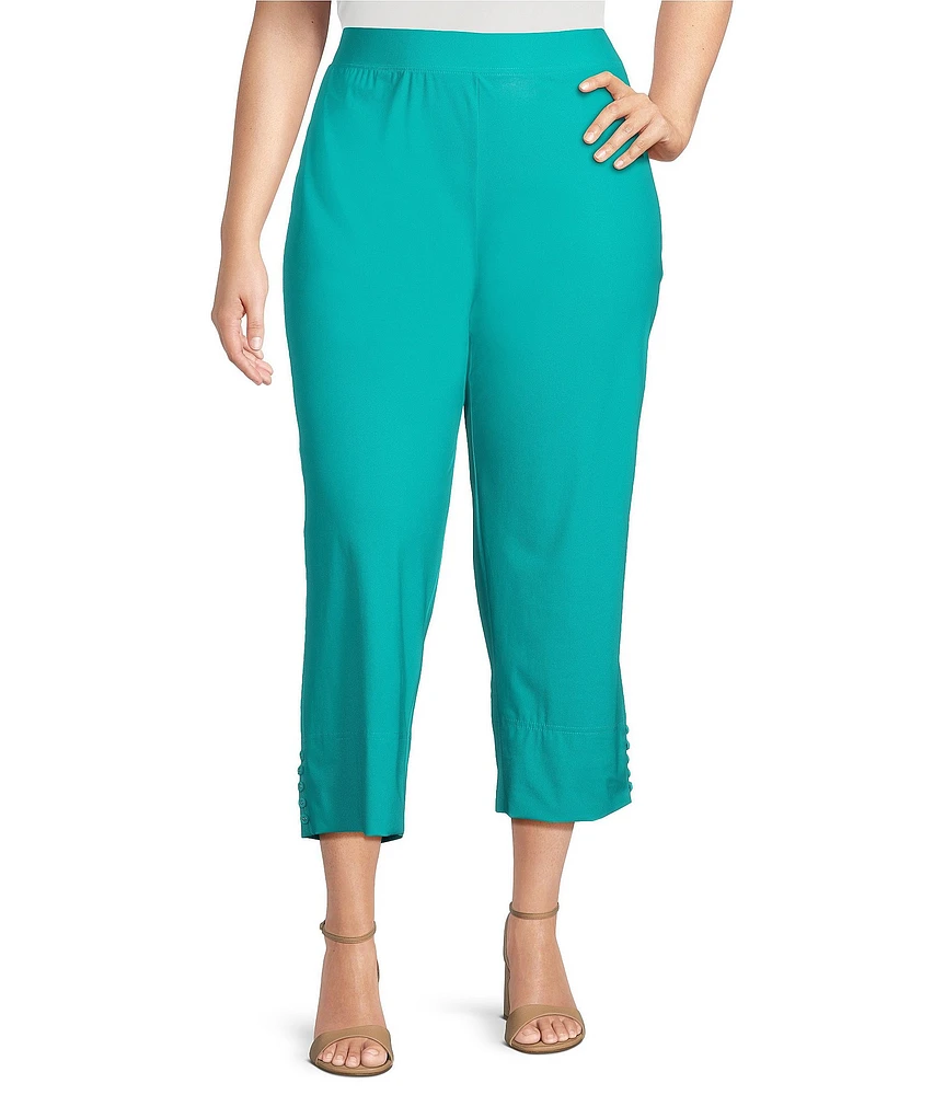 IC Collection Plus Size Slim Stretch Knit Cropped Pants