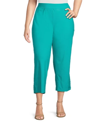 IC Collection Plus Size Slim Stretch Knit Cropped Pants