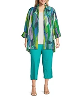 IC Collection Plus Size Slim Stretch Knit Cropped Pants