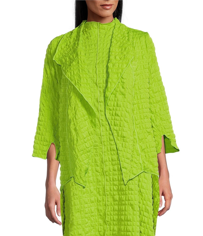 IC Collection Pucker Shawl Collar Open Front Bracelet Sleeve Jacket