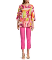 IC Collection Slim Stretch Knit Cropped Pants