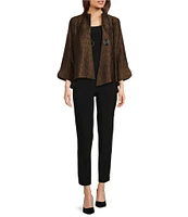 IC Collection Texture Woven High Neck Asymmetrical Hem One Button Jacket