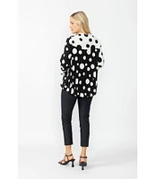 IC Collection Woven Dot Combo Print High Neck Bracelet Sleeve Jacket