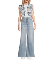 Ida Mae Home Aledo Toile Print Open Front Cropped Vest