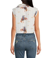 Ida Mae Home Cowgirl Quilted Cropped Vest