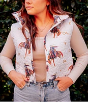 Ida Mae Home Cowgirl Quilted Cropped Vest
