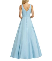Ieena for Mac Duggal V-Neck Lined Pocketed Sleeveless Ball Gown