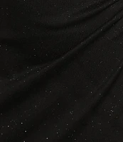 Ignite Evenings 3/4 Sleeve Boat Neck Glitter Dress