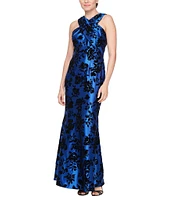 Ignite Evenings Crossover Halter Neck Sleeveless Floral Sheath Dress