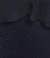Ignite Evenings Long Sleeve Glitter Mesh Tulip Overlay Dress
