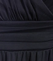 Ignite Evenings Plus Size V Neck 3/4 Sleeve Matte Jersey 2 Piece Jacket Dress