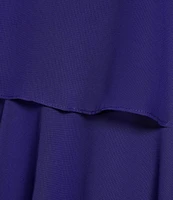 Ignite Evenings Short Sleeve Chiffon Tiered Shift Dress