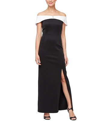 Ignite Evenings Sleeveless Off-the-Shoulder Neck Column Dress