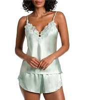 In Bloom by Jonquil Adore Satin & Lace Sleeveless V-Neck Cami & Short Pajama Set