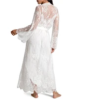 In Bloom by Jonquil Allover Lace 3/4 Sleeve Long Coordinating Robe