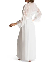 In Bloom by Jonquil Chiffon Long Sleeve Lace Detail Wrap Robe