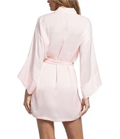 In Bloom by Jonquil Everlee Textured Satin 3/4 Sleeve V-Neck Coordinating Short Lingerie Robe