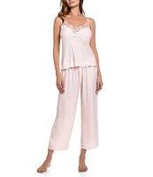 In Bloom By Jonquil Everlee Textured Satin Sleeveless V-Neck Cami & Pant Pajama Set