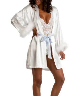 In Bloom by Jonquil Lace Teddy and Satin Wrap Robe Bridal Set
