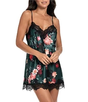 In Bloom By Jonquil Matte Satin Sleeveless V-Neck Floral Print Chemise